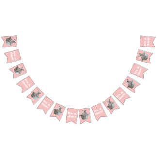 Es ist eine Girl Teddy Bär Pink Stripes Babydusche Wimpelkette