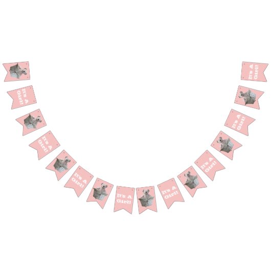 Es ist eine Girl Teddy Bär Pink Stripes Babydusche Wimpelkette (Alle)