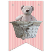 Es ist eine Girl Teddy Bär Pink Stripes Babydusche Wimpelkette (Erste Fahne)
