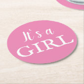 Es ist eine Girl Typografie Pink Baby Girl Baby Du Runder Pappuntersetzer (Angewinkelt)