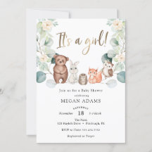 Es ist eine Girl Woodland Animal Eucalyptus Baby D