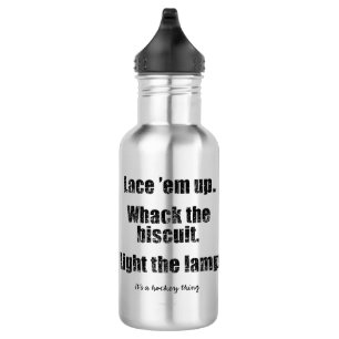 Es ist eine Hockey-Sache Edelstahlflasche