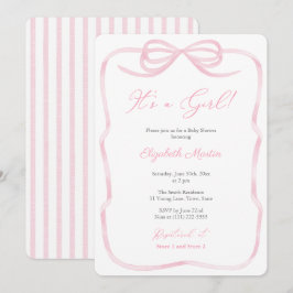 Es ist eine Hübsche Pink Ribbon Bow Babydusche für Einladung