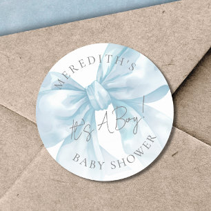 Es ist eine "It's A Boy" Baby Shower mit blauem Ba Runder Aufkleber