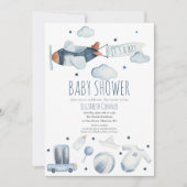 Es ist eine Junge Airplane WatercoIor Dusche Einla Einladung (Vorderseite)