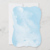 Es ist eine Junge Aquarellblau-und goldene Babydus Einladung (Rückseite)