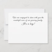 Es ist eine junge Baby Schwangerschaft Geschlecht  Ankündigung (Rückseite)