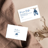 Es ist eine junge blaue Jeans Baby Dusche Windeln Begleitkarte