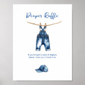 Es ist eine junge blaue Jeans Baby Dusche Windeln Poster (Vorne)