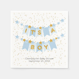 Es ist eine junge Blue Bunting Flags Baby Dusche Serviette