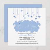 Es ist eine junge Blue Hearts Boy Baby Dusche Einladung (Vorne/Hinten)
