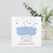 Es ist eine junge Blue Hearts Boy Baby Dusche Einladung (Stehend Vorderseite)