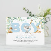 Es ist eine junge Bush Babies Baby Dusche Einladun Einladung (Stehend Vorderseite)