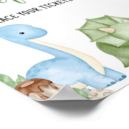 Es ist eine junge Dinosaurier Baby Duschdusche Win Poster (Ecke)
