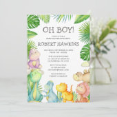 Es ist eine junge Dinosaurier Baby-Dusche Einladun Einladung (Stehend Vorderseite)