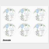 Es ist eine junge Elefantenballon-Grüne Babydusche Runder Aufkleber (Blatt)