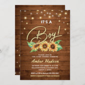 Es ist eine junge Gelbblütendusche Einladung (Vorne/Hinten)