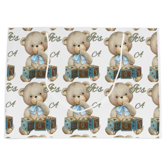 Es ist eine junge große Geschenktasche Große Geschenktüte (Vorderseite)