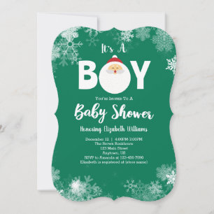 Es ist eine junge grüne Weihnachtsdusche Einladung