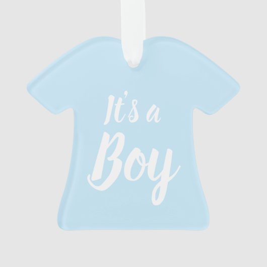 Es ist eine junge, hellblaue Babydusche, Gender-En Ornament (Rückseite)