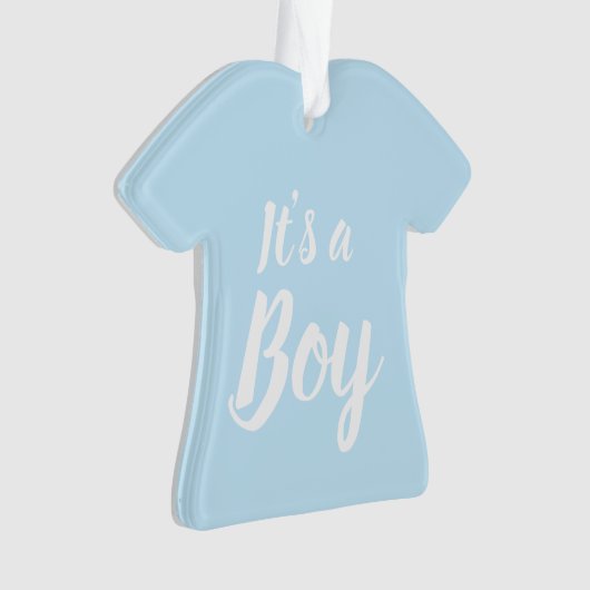 Es ist eine junge, hellblaue Babydusche, Gender-En Ornament (Vorderseite)