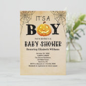 Es ist eine Junge Jackolantern Halloween-Kinderdus Einladung (Stehend Vorderseite)