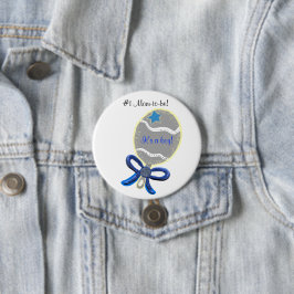 Es ist eine junge Junge Mutter-zu-sein-Baby-Duscht Button