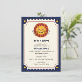 Es ist eine junge Jungle Safari Löwe Baby Dusche Einladung (Stehend Vorderseite)