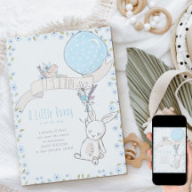 Es ist eine junge, kleine Bunny und Blue Balloon-S