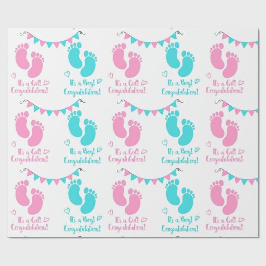 Es ist eine junge Mädchen-Zwillingsdusche Geschenkpapier (Flach)