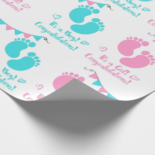 Es ist eine junge Mädchen-Zwillingsdusche Geschenkpapier (Ecke)