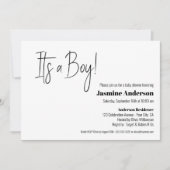 Es ist eine junge moderne Minimalistische Babydusc Einladung (Vorderseite)