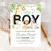 Es ist eine Junge Safari A Wild one Baby Dusche Einladung