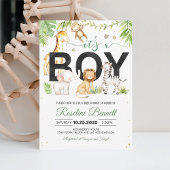 Es ist eine Junge Safari A Wild one Baby Dusche Einladung