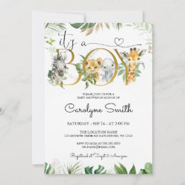 Es ist eine junge Safari Jungle Baby Dusche Einlad Einladung