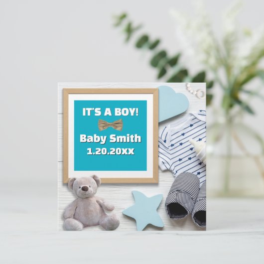 Es ist eine junge Social Media, Baby Blue Pregnanc Ankündigung (Stehend Vorderseite)