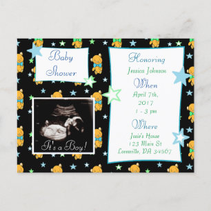 Es ist eine Junge, Ultraschalldusche Pic Baby Einl Einladungspostkarte