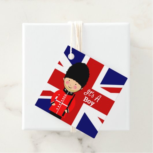 Es ist eine Junge Union Jack Theme Kinderdusche Geschenkanhänger (Beispiel)