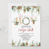 Es ist eine junge Weihnachtsdusche Einladung (Vorderseite)