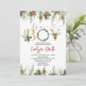 Es ist eine junge Weihnachtsdusche Einladung (Stehend Vorderseite)