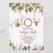 Es ist eine junge Weihnachtsdusche Einladung (Vorne/Hinten)