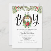 Es ist eine Junge Weihnachtswache Kinderdusche Einladung (Vorderseite)