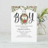 Es ist eine Junge Weihnachtswache Kinderdusche Einladung (Stehend Vorderseite)