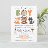 Es ist eine junge Woodland Animals Baby Shower Ein Einladung (Stehend Vorderseite)