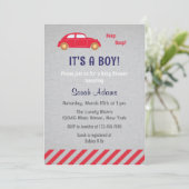 Es ist eine Jungen-Auto-Babyparty-Einladung Einladung (Stehend Vorderseite)