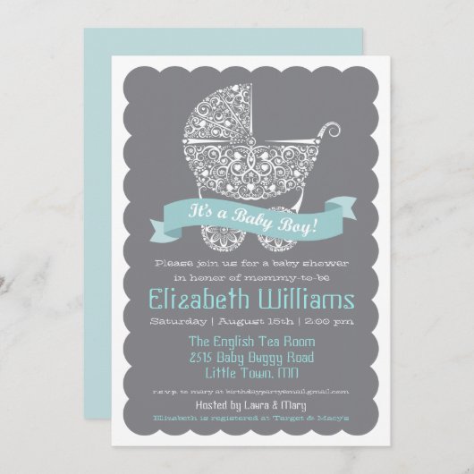 Es ist eine Jungen-Babyparty-Einladung Einladung (Vorne/Hinten)