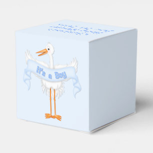 Es ist eine Jungen Storch Baby Shower Geschenkbox Geschenkschachtel