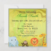 Es ist eine Jungle-Baby-Dusche Einladung (Rückseite)