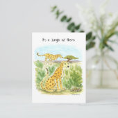 Es ist eine Jungle Cheetah Post Card Postkarte (Stehend Vorderseite)