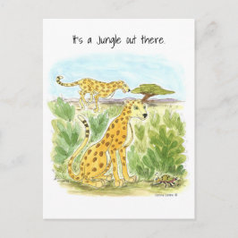 Es ist eine Jungle Cheetah Post Card Postkarte